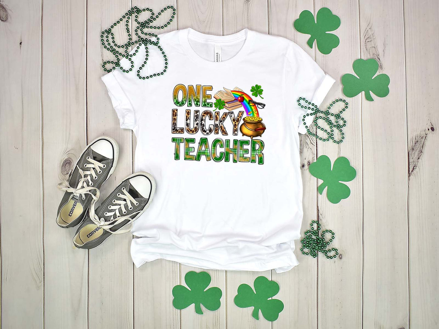 One Lucky Teacher St. Patricks Day Transfer