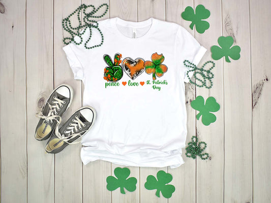Peace And Love St. Patricks Day Tshirt