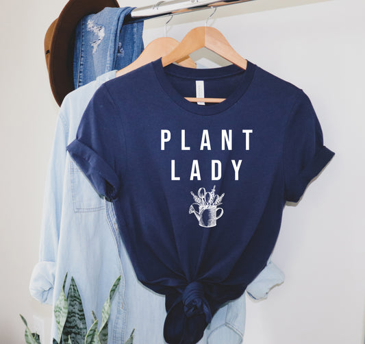 Plant Lady with Flower Watering Can Gardening Transfer