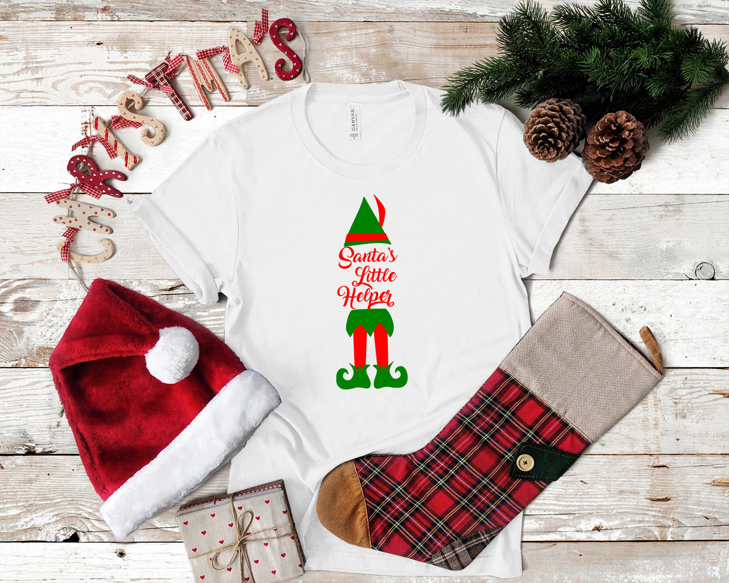 Santas Little Helper Sights Ink Graphic Tee