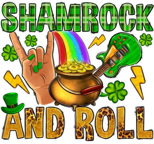 Shamrock And Roll St. Patricks Day Transfer