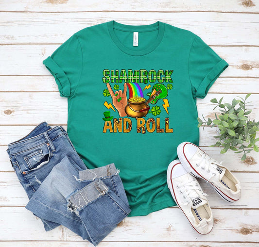 Shamrock And Roll St. Patricks Day Tshirt