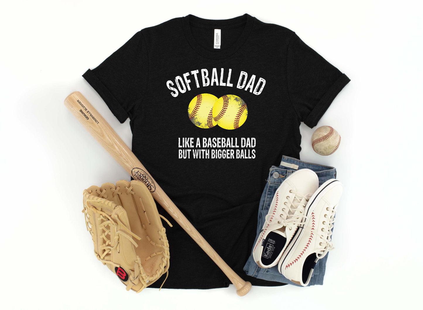 Softball Dad, Like A Baseball Dad But With Bigger Balls Sights Ink Graphic Tee