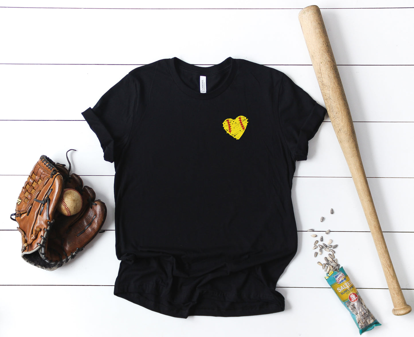 Softball Heart Sights Ink Graphic Tee