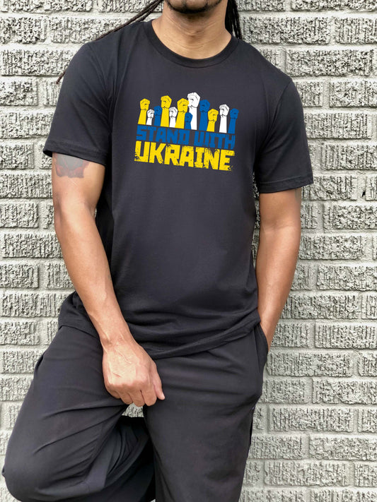 Ukraine Raised Fists Sights Ink Graphic Tee