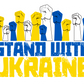 We Stand With Ukraine Raised Fists Sticker