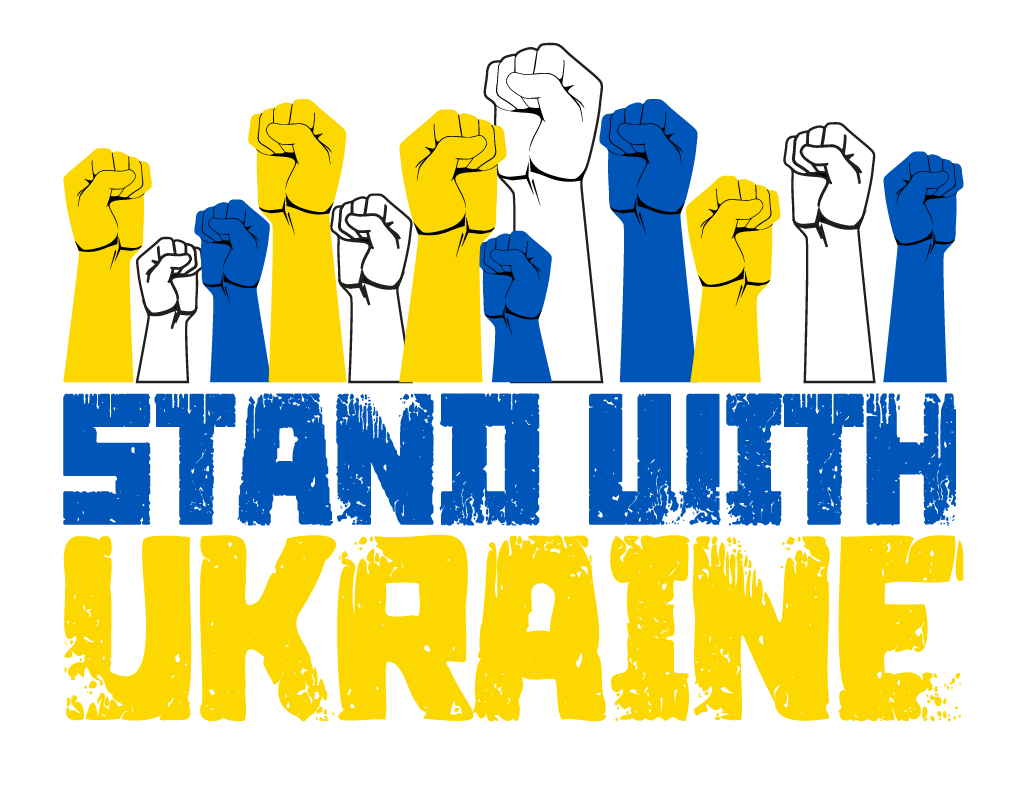 We Stand With Ukraine Raised Fists Sticker
