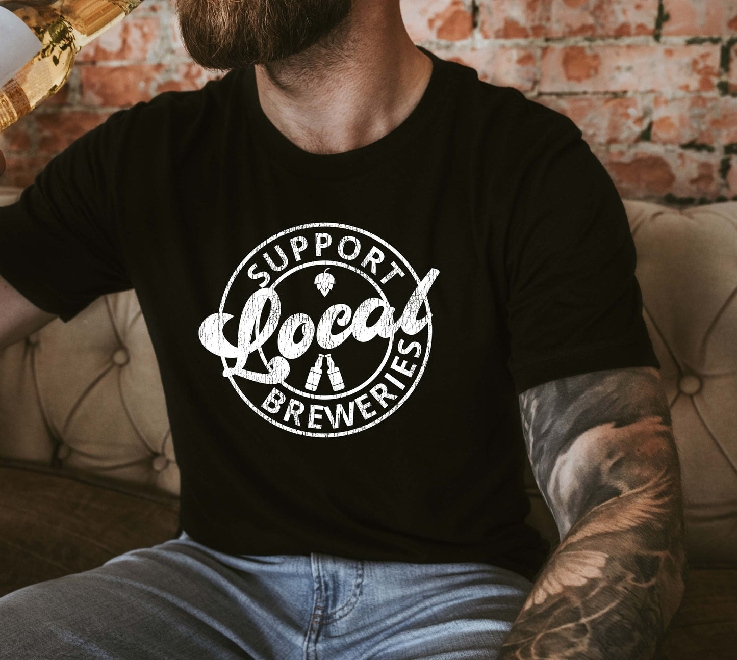 Support Local Breweries Sights Ink Graphic Tee