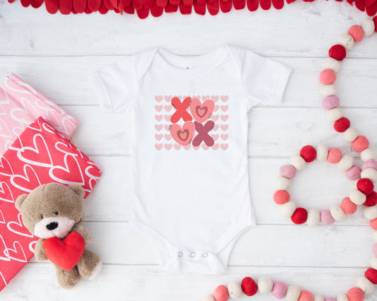 XOXO Over Hearts Valentine's Baby Bodysuit